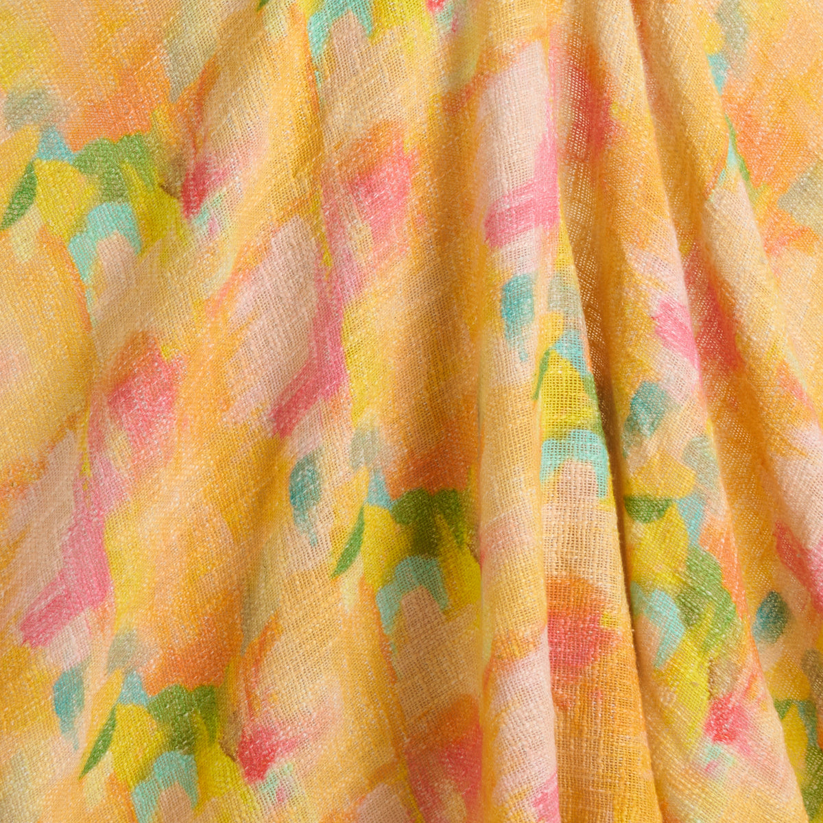Multicolour Jute Digital Abstract Printed Fabric
