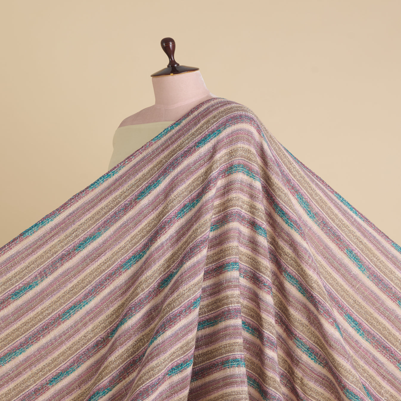Multicolour Jute Digital Abstract Printed Fabric
