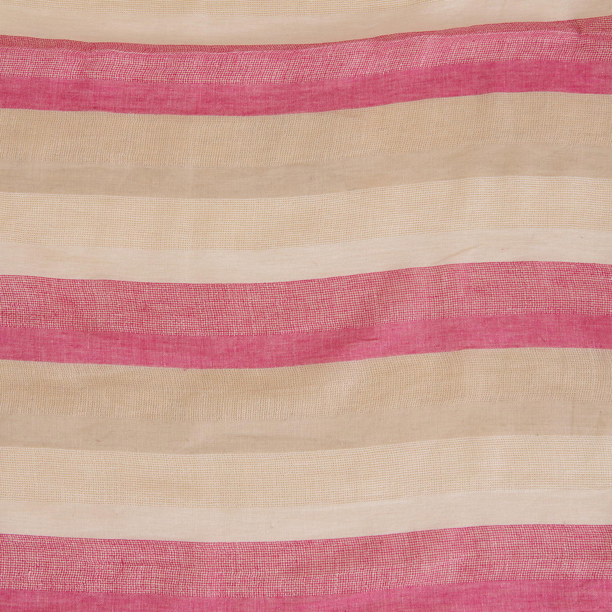 Natural Pink Jute Linen Stripes Fabric