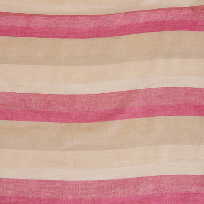 Natural Pink Jute Linen Stripes Fabric