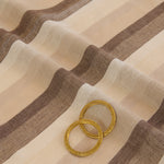 Natural Brown Jute Linen Stripes Fabric