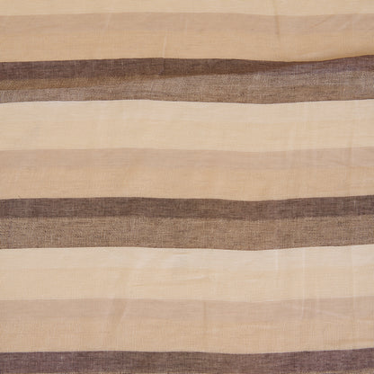 Natural Brown Jute Linen Stripes Fabric