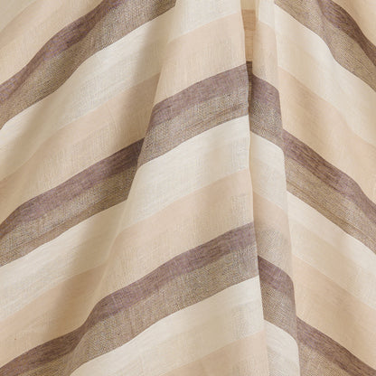 Natural Brown Jute Linen Stripes Fabric