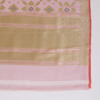 Marsala Jute Net Silk Cut-Work Woven Suit with Dupatta