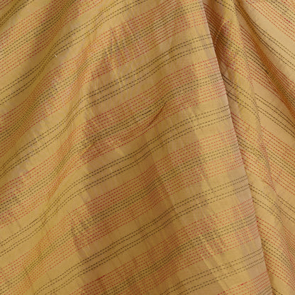 Gold Kanchi Tissue with Katha Stitch Fabric