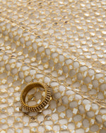 Gold Kasab Aabla Cut-Work Embroidery Fabric