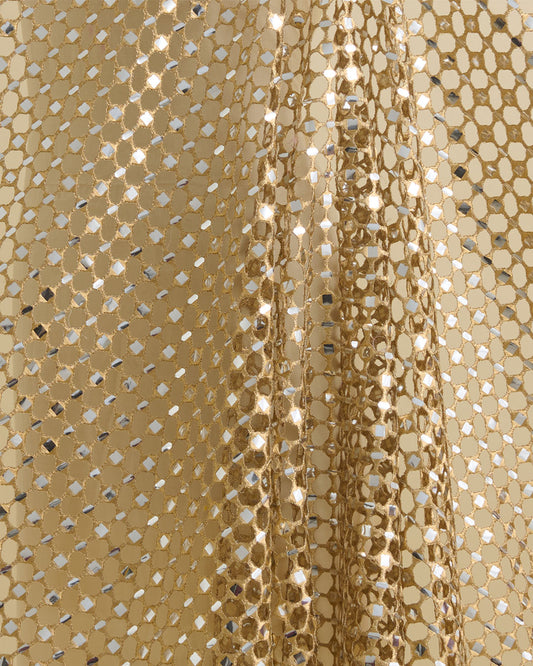 Gold Kasab Aabla Cut-Work Embroidery Fabric