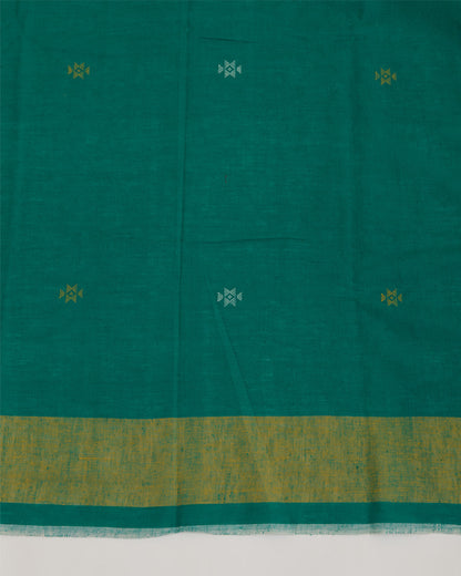 Rama Green Kala Cotton Hand Woven Dupatta