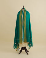 Rama Green Kala Cotton Hand Woven Dupatta