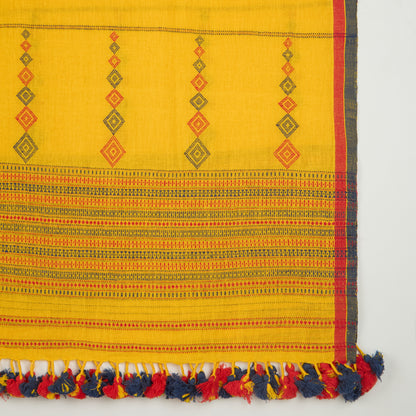 Yellow Kala Cotton Handwoven Dupatta