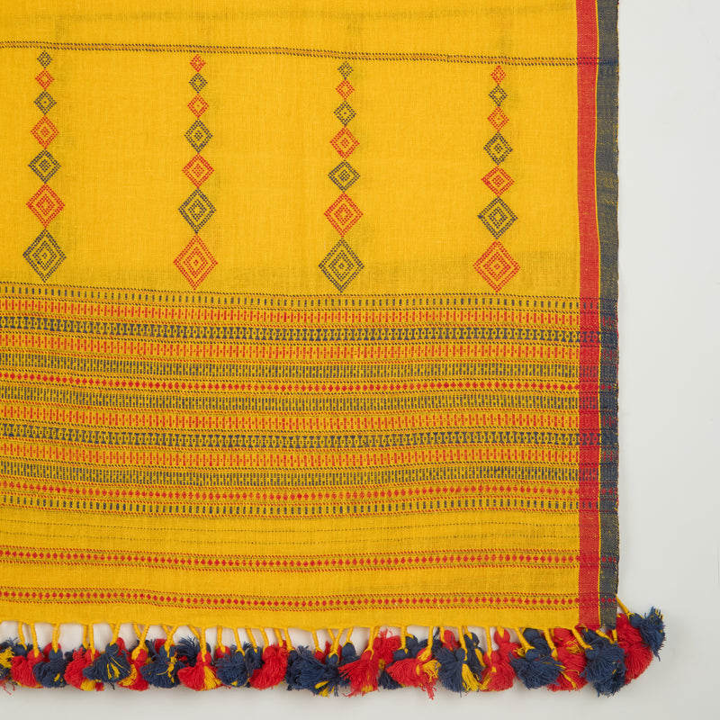 Yellow Kala Cotton Handwoven Dupatta