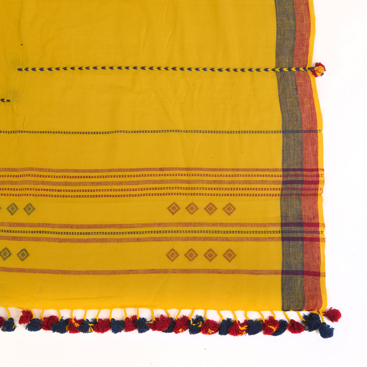 Yellow Kala Cotton Hand Woven Dupatta