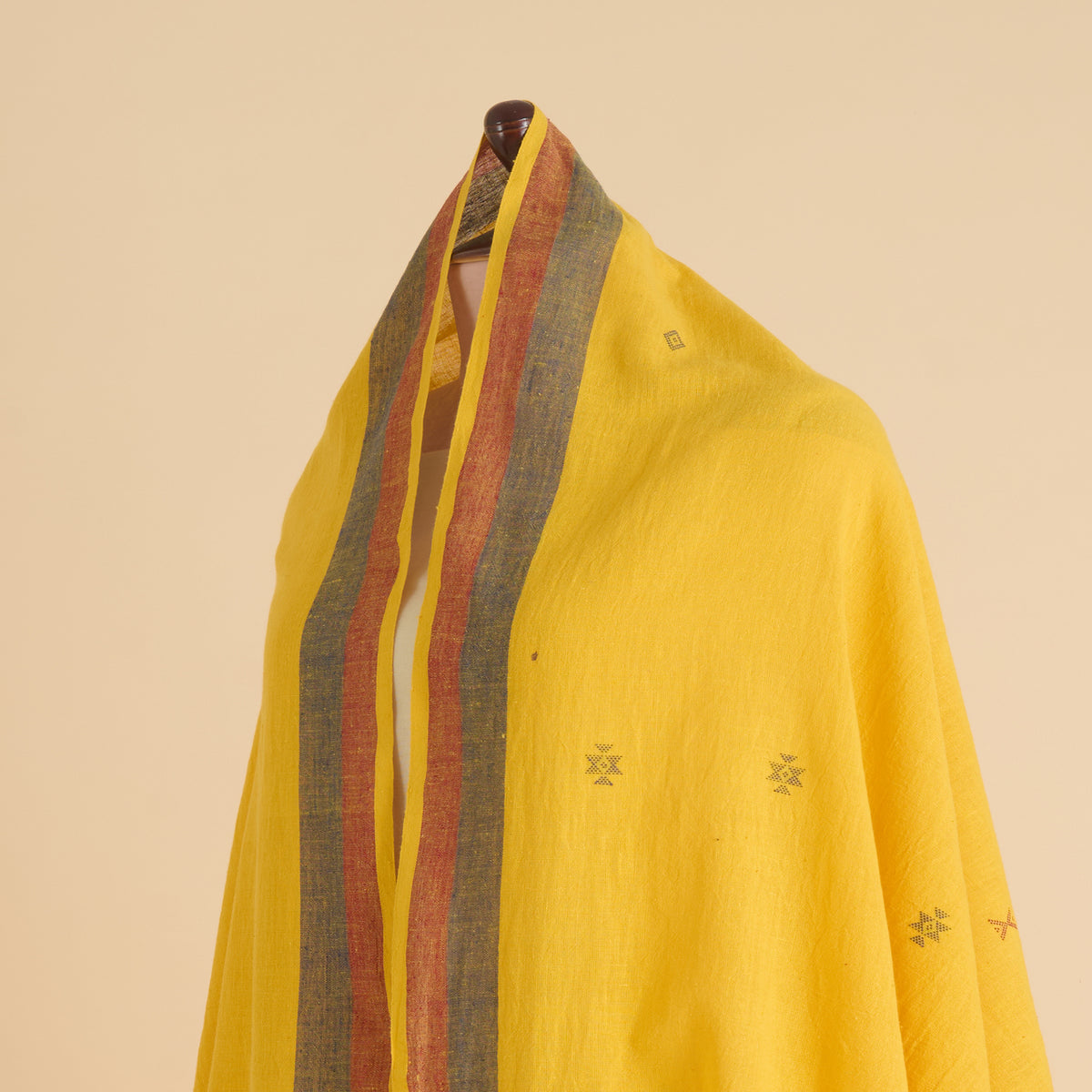 Yellow Kala Cotton Hand Woven Dupatta