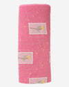 Pink Linen Fabric with Thread Applique Work Buta