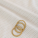 White Beige Linen Stripes Fabric
