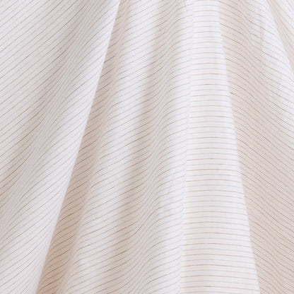 White Beige Linen Stripes Fabric