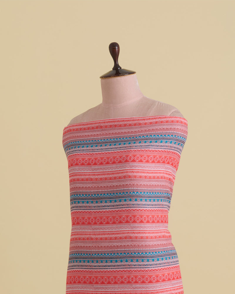 Linen Digital Abstract Printed Fabric – Multi Colour