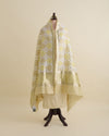 Multi/Yellow Linen Zari Woven Multi Buti Dupatta