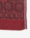 Maroon Ajrak Linen Kurta with Printed Dupatta & Cotton Bottom