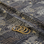 Black Modal Satin Digital Floral Print Fabric