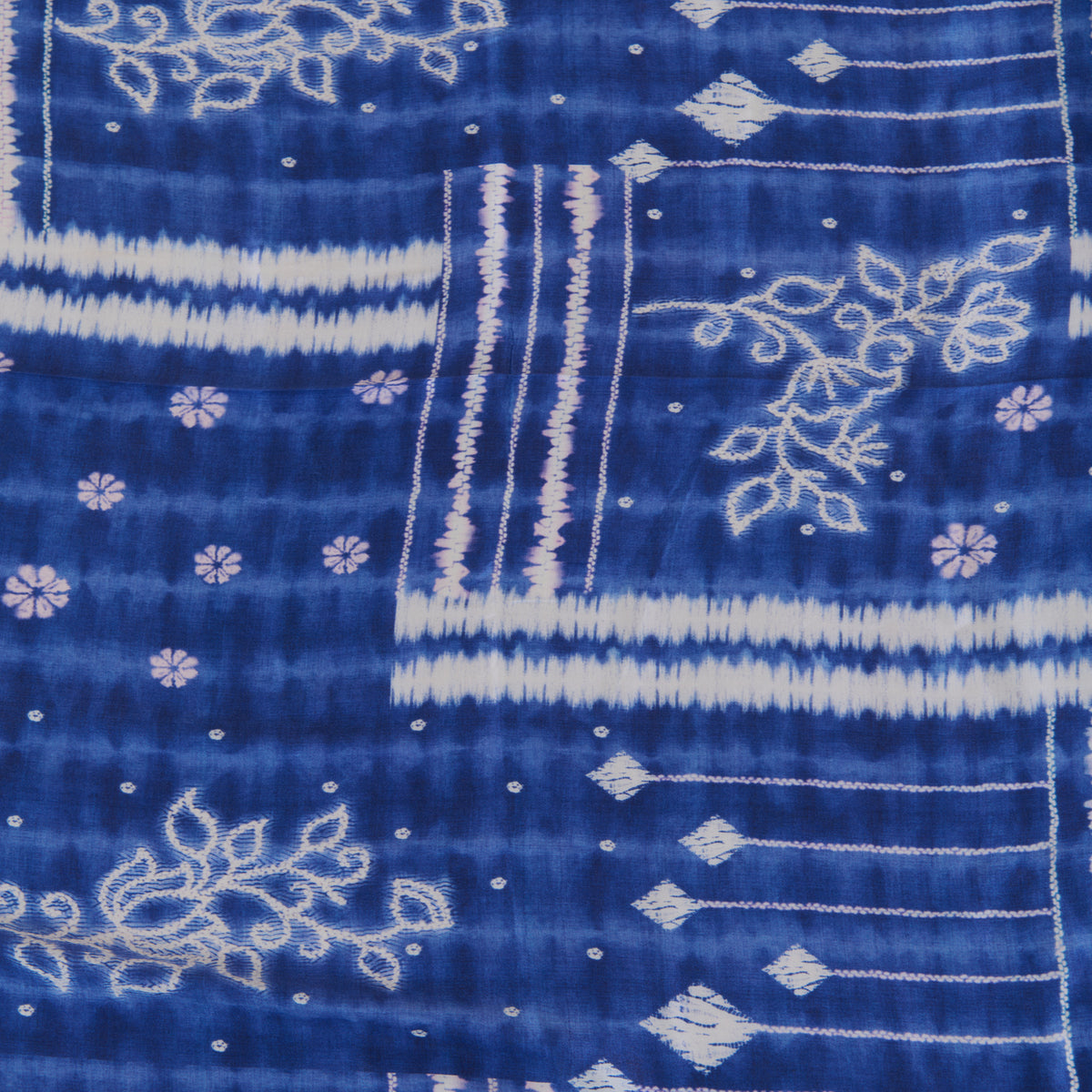 Blue Modal Satin Digital Abstract Print Fabric