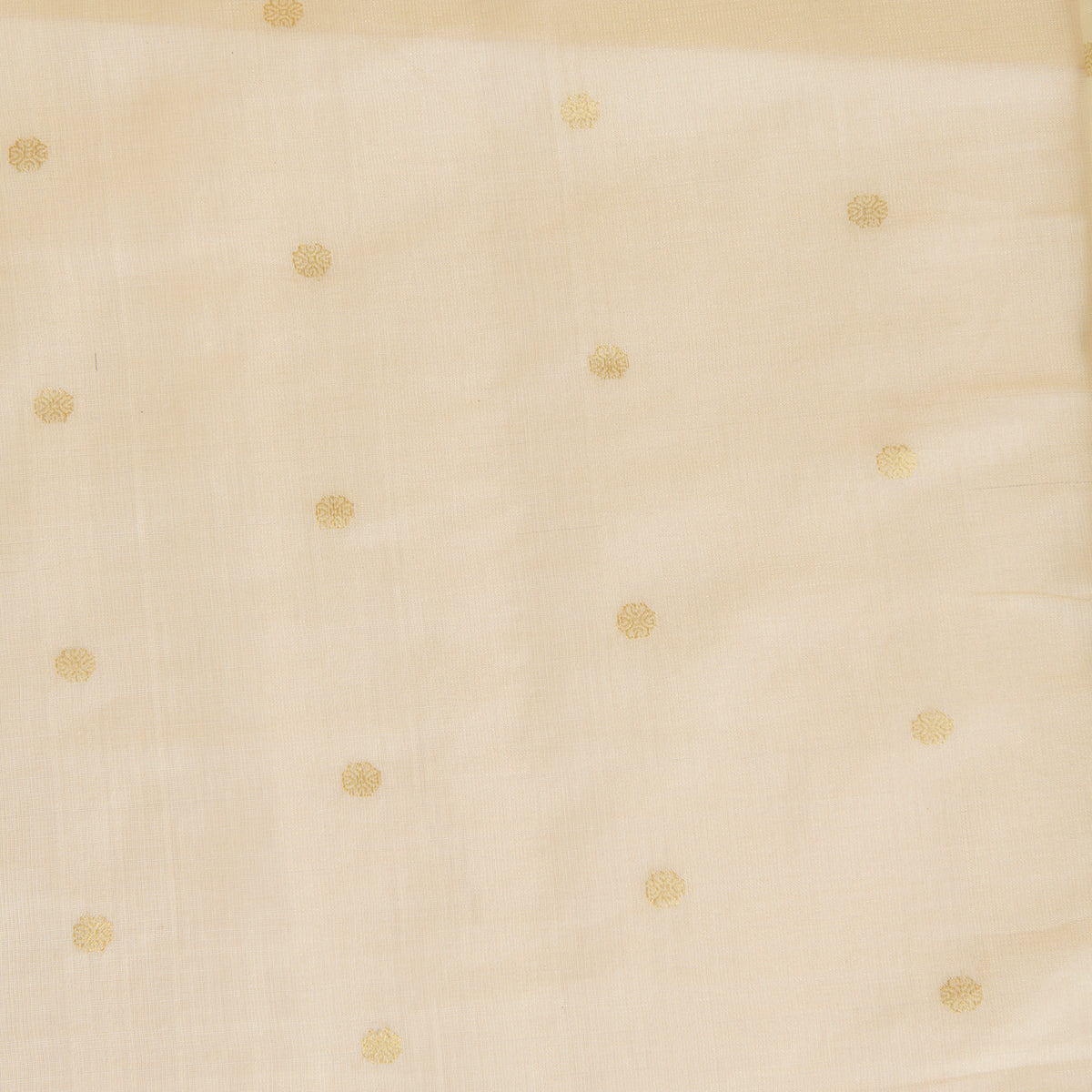 Beige Gold Muga Tissue Woven Buti Fabric