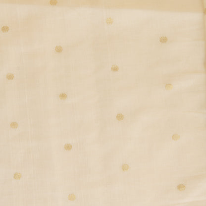 Beige Gold Muga Tissue Woven Buti Fabric