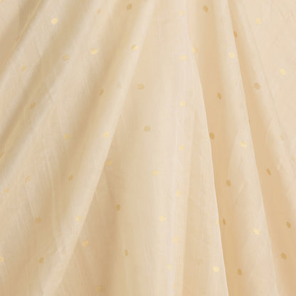 Beige Gold Muga Tissue Woven Buti Fabric