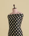 Malai Cotton Polka Dots Printed Fabric – Black/Beige