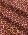 Malai Cotton Digital Animal Printed Fabric Beige & Maroon