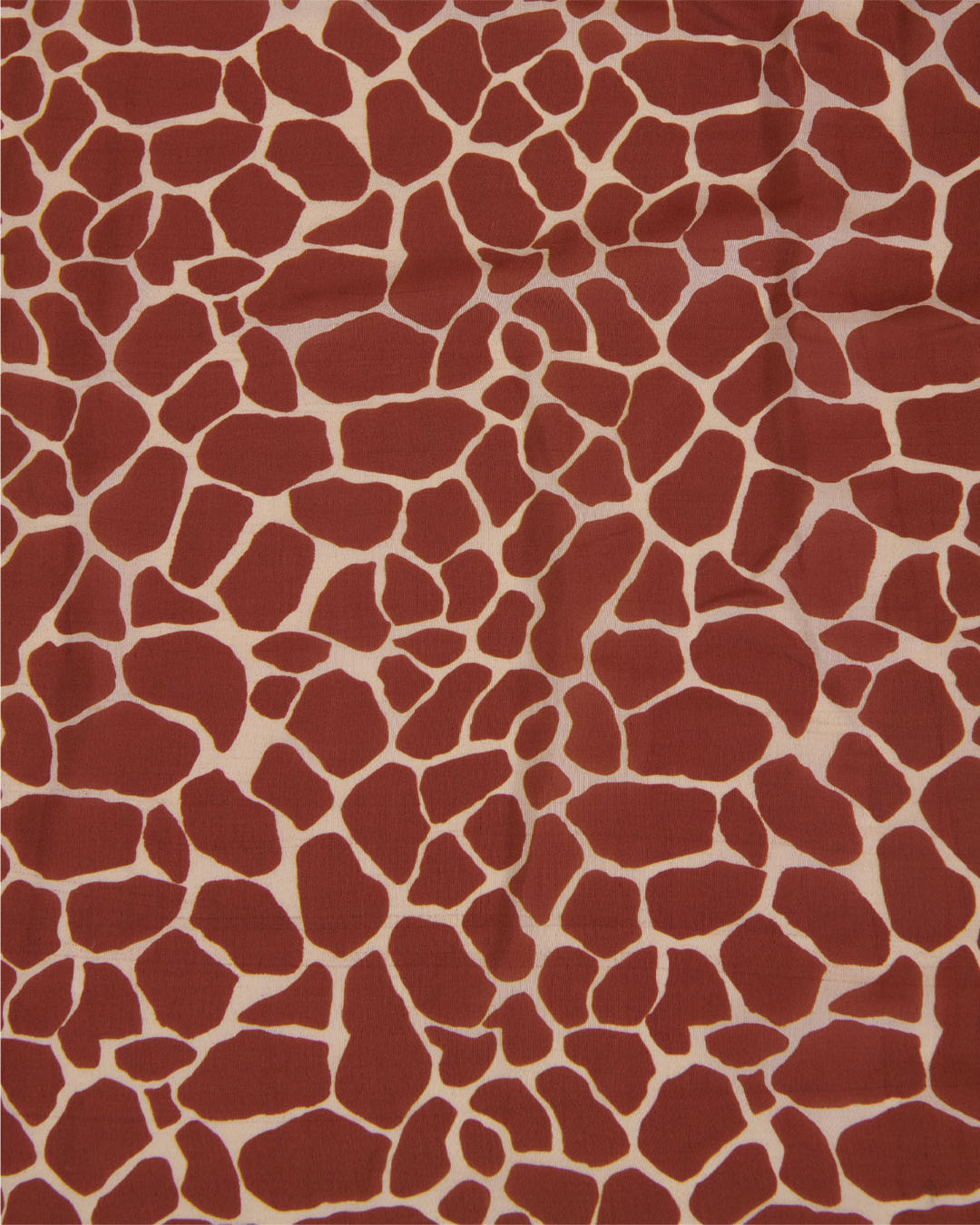 Malai Cotton Digital Animal Printed Fabric Beige & Maroon