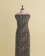 Malai Cotton Digital Animal Printed Fabric Beige & Black