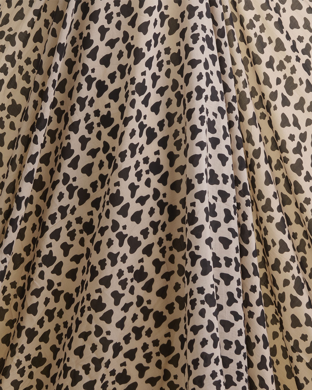 Malai Cotton Digital Animal Printed Fabric Beige & Black