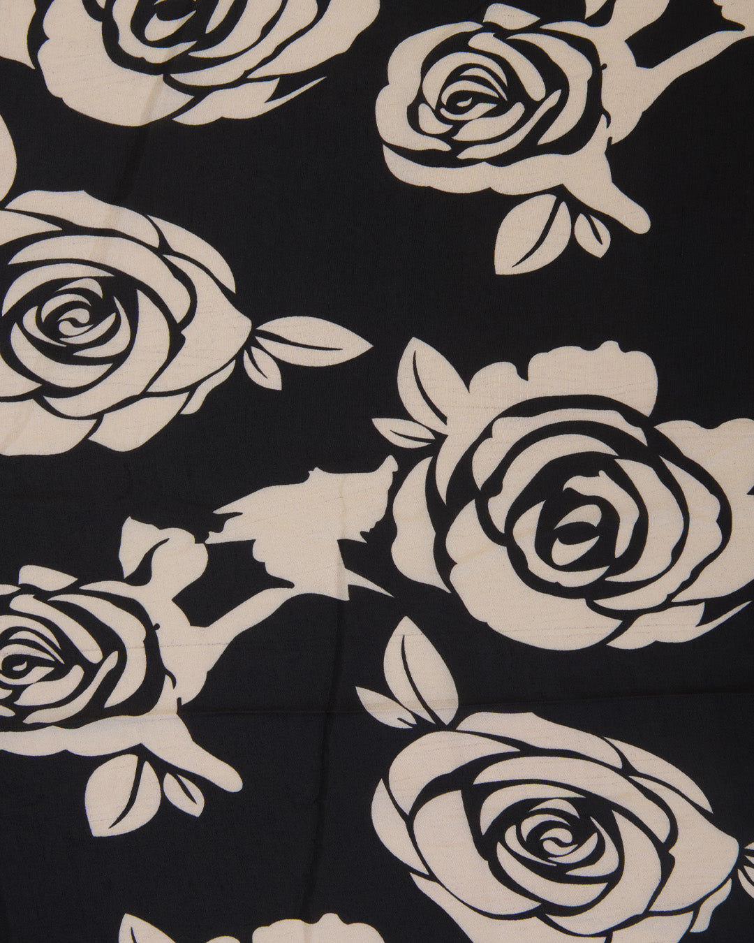Malai Cotton Digital Floral Printed Fabric Beige & Black
