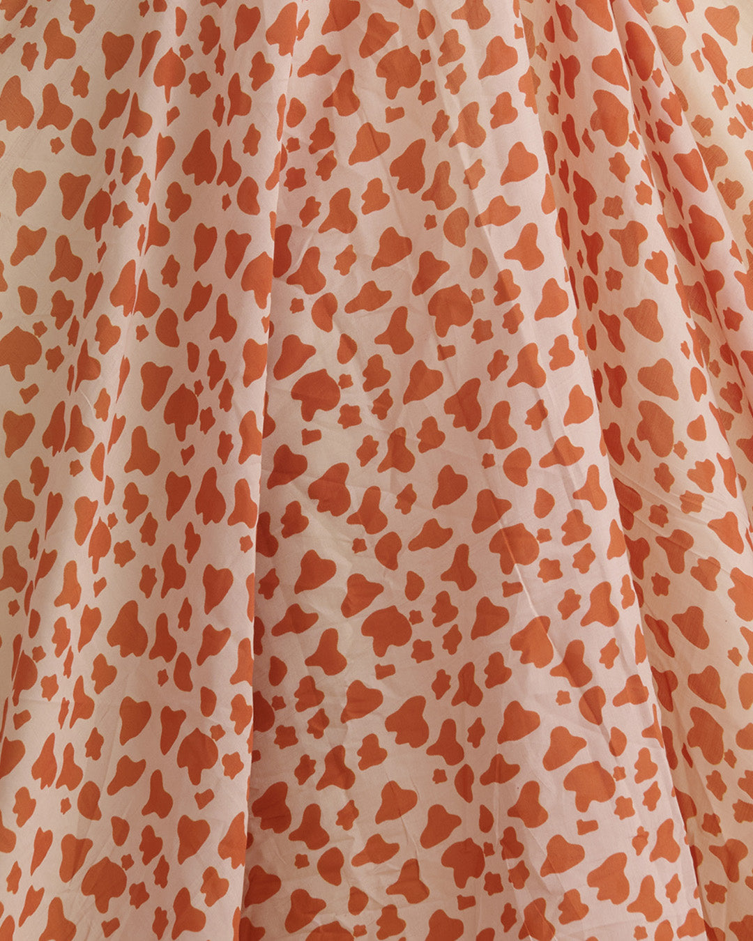 Malai Cotton Digital Animal Printed Fabric Beige & Orange