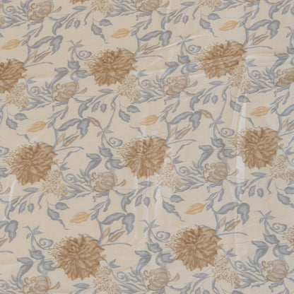 Cream Modal Satin Digital Abstract Print Fabric