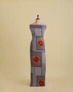 Modal Satin Digital Abstract Printed Fabric – Grey/Blue