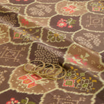 Light Brown Modal Satin Digital Floral Print Fabric