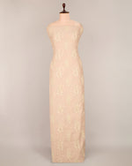 Malai Chanderi Thread & Zari Buta Embroidery Fabric - Light Peach