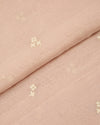 Light Peach Malai Chanderi Thread & Zari Buta Embroidery Fabric