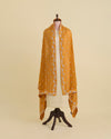 Orange Malai Chanderi Dupatta with Taar Buta Border Embroidery