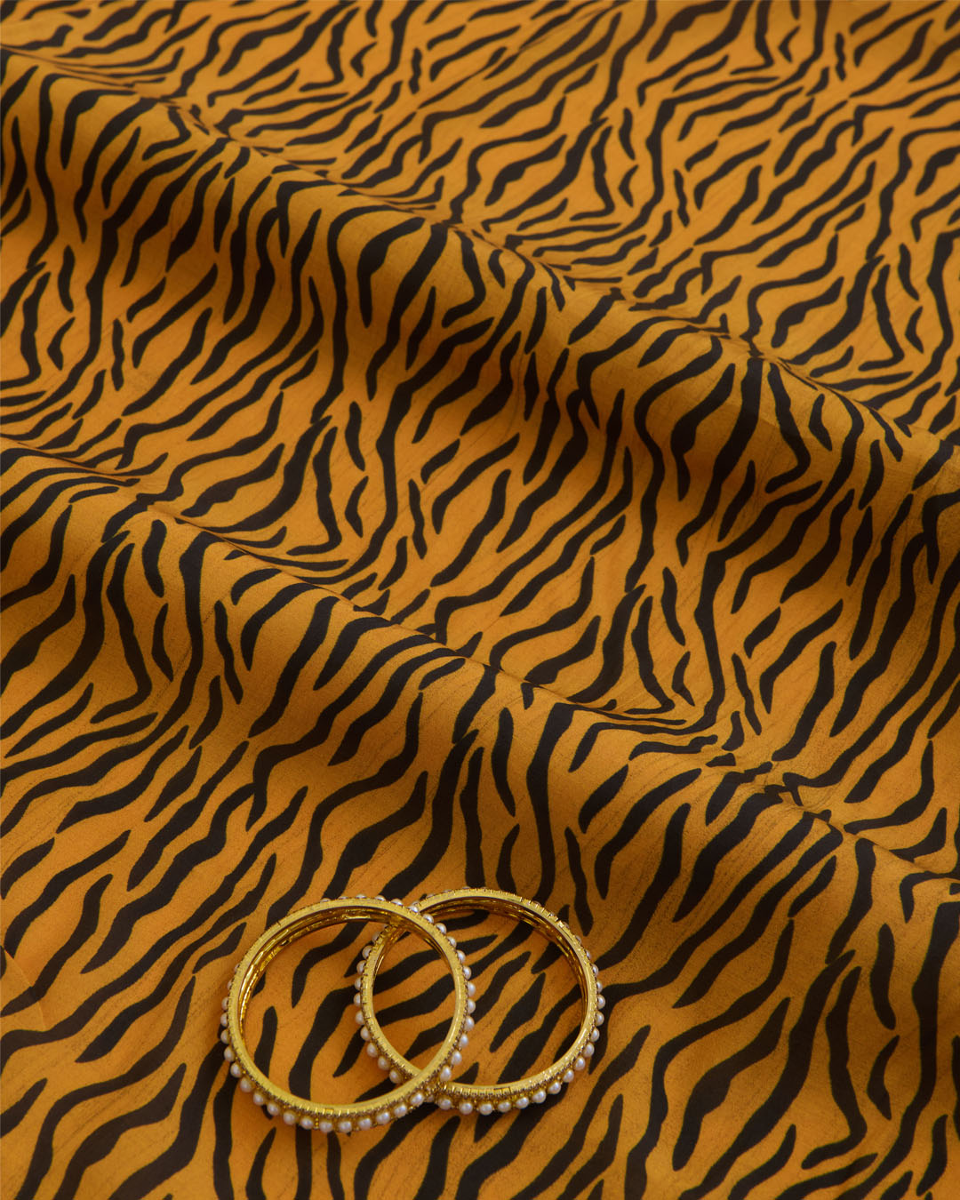 Malai Cotton Digital Animal Printed Fabric Ochre Yellow