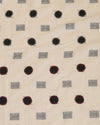 Off White Mal Cotton Applique Printed Fabric with Polka Embroidery