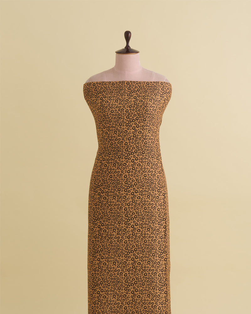 Malai Cotton Digital Animal Printed Fabric Ochre Yellow