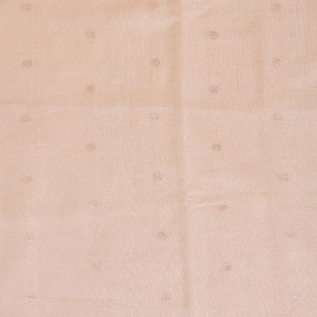 Peach Muga Tissue Silver Buta Fabric