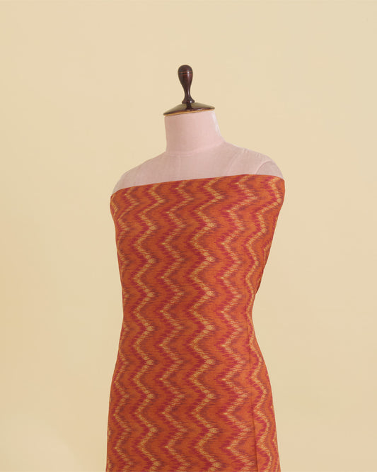 Rust Malai Cotton Silk Zig-Zag Premium Soft Blend