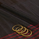 Red Black Muga Tissue Multi Zari Patta Fabric