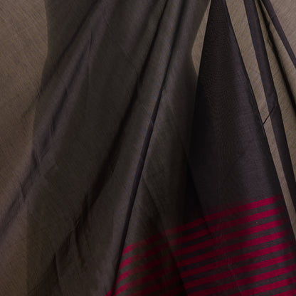 Red Black Muga Tissue Multi Zari Patta Fabric