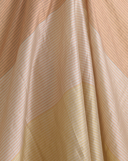 Antique Gold/Silver Muga Tissue Fabric with Multi Zari Patta