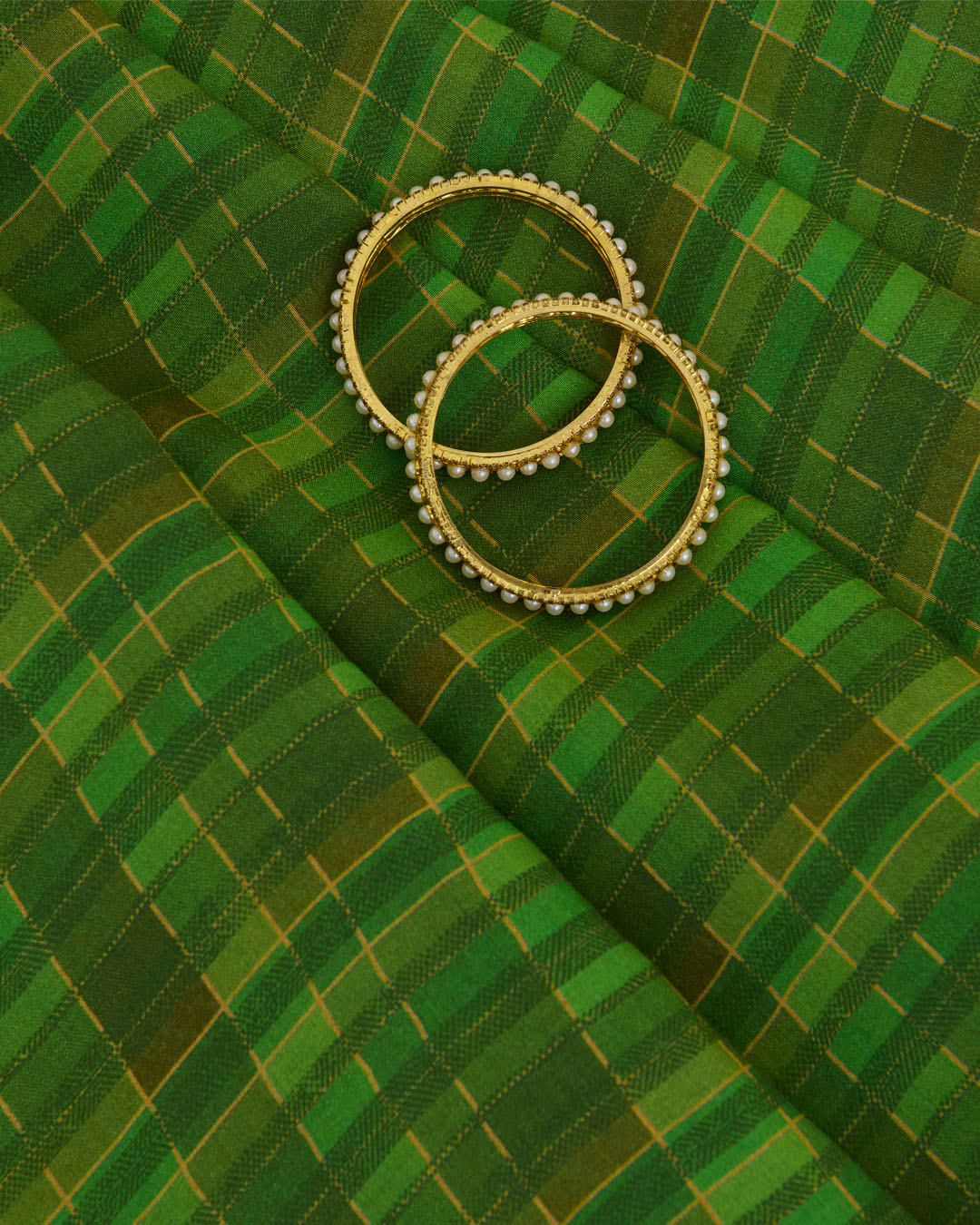 Parrot Green Malai Cotton Silk Geometric